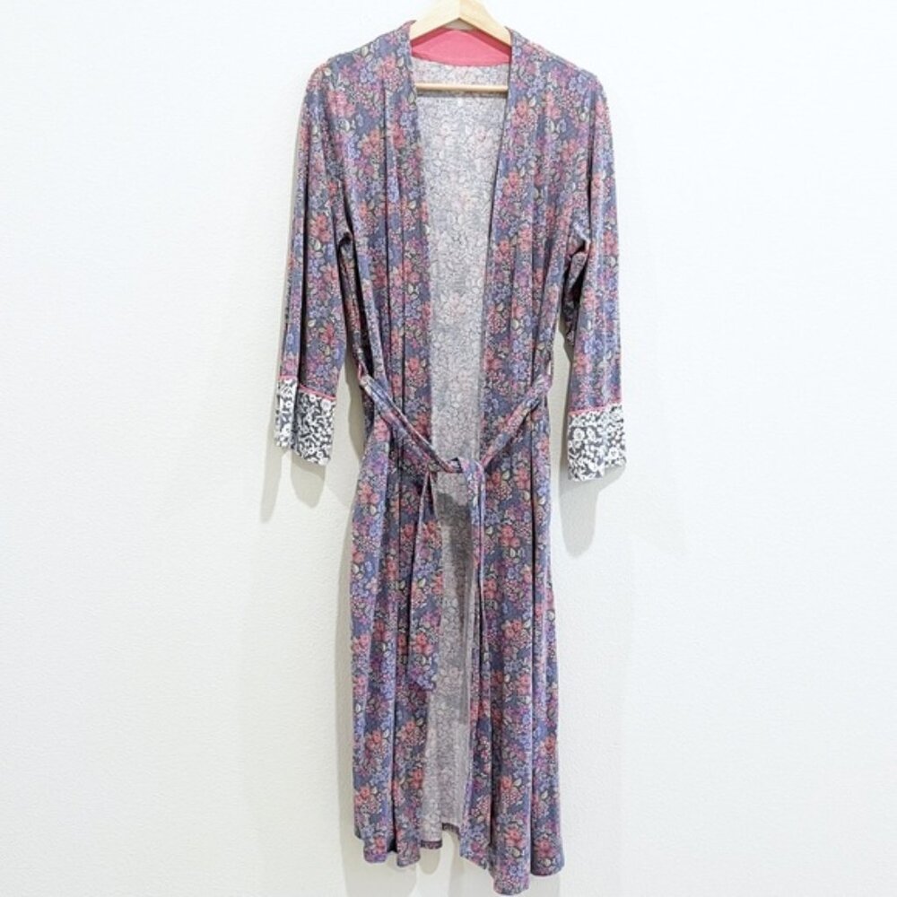 EUC J. Jill Sleep Ultrasoft Floral Piped-Cuff Robe
